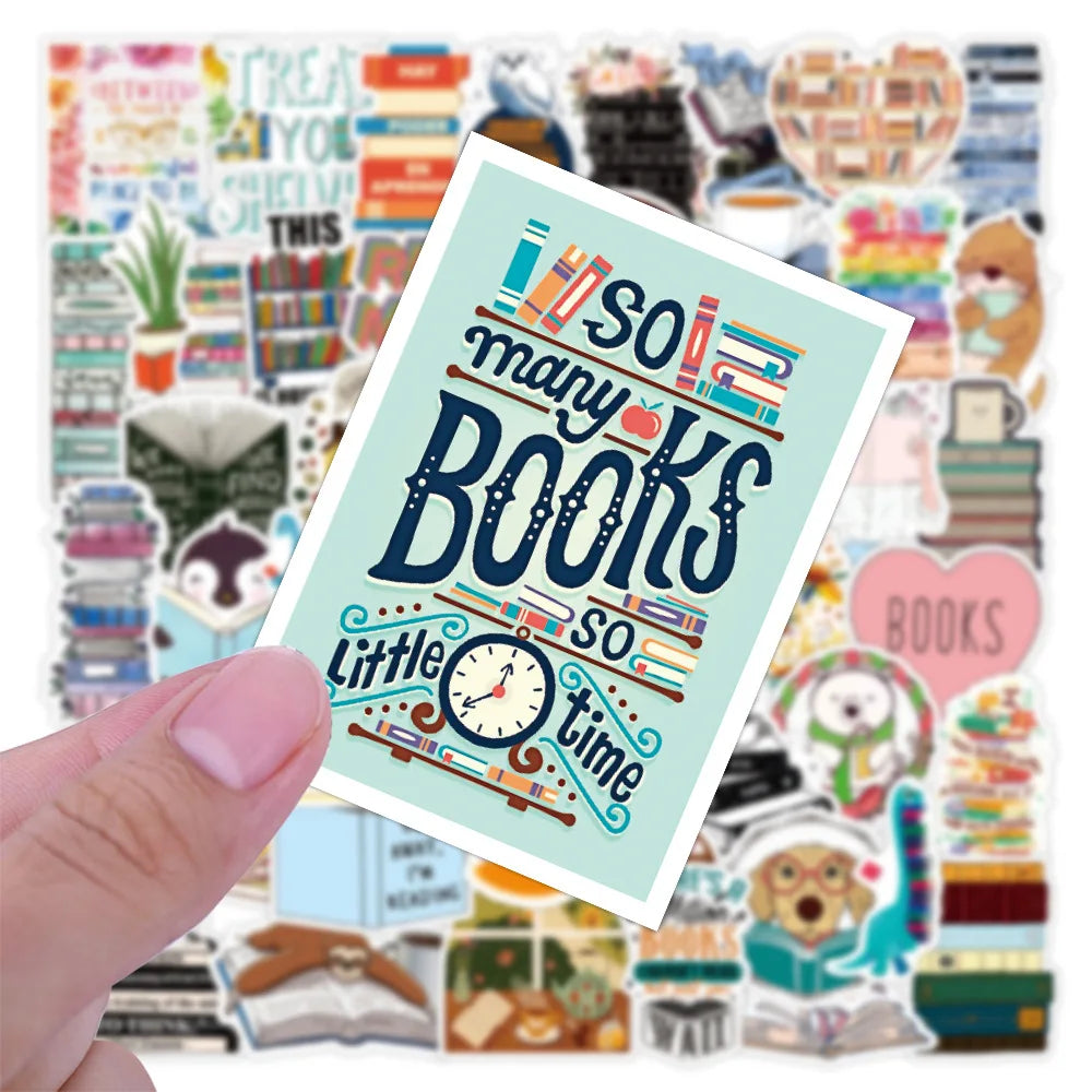 50PCS Diary Book Reading Cartoon Graffiti Stickers Notebook Luggage Car Stickers Decorative Toys