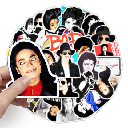 50PCS Michael Jackson Trend Personalized Decoration Graffiti Waterproof Sticker Notebook Refrigerator Skateboard