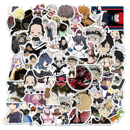50OPCS Cartoon Black Clover Anime Graffiti Sticker Laptop Suitcase Waterproof Guitar Decoration Toy