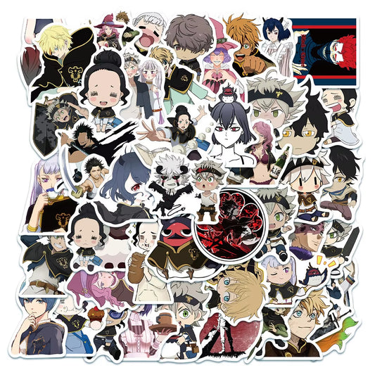 50OPCS Cartoon Black Clover Anime Graffiti Sticker Laptop Suitcase Waterproof Guitar Decoration Toy