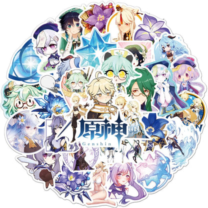 50 pieces of cartoon, anime and game spirit graffiti stickers, personalized DIY bags, guitars, cars, computers, PVC waterproof decorative stickers, toys
