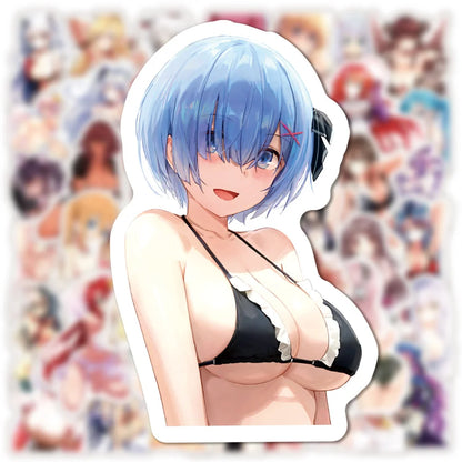 50PCS Anime Two-dimensional Sexy Girl Graffiti Sticker Personality Mobile Phone Water Cup Computer Sticker