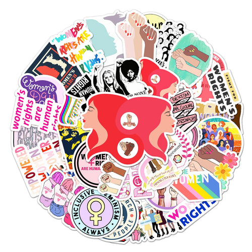 50PCS New Feminist Cartoon Graffiti Waterproof Sticker Suitcase Notebook Refrigerator Skateboard Water Cup Helmet