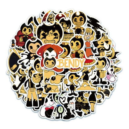 50PCS Retro Cartoon Horror Game Diary Graffiti Mobile Phone Shell Skateboard Decoration Waterproof Sticker Toy