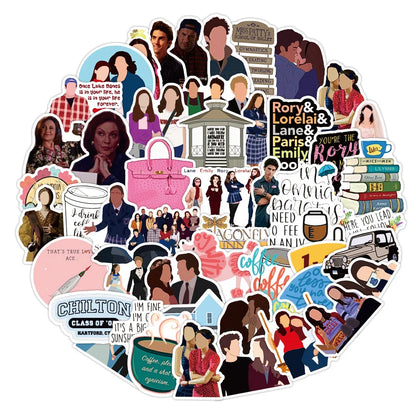 50PCS Cartoon Kiwi Girl Gilmore Girls Graffiti Sticker Waterproof Suitcase Notebook Refrigerator Water Cup Sticker