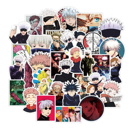 50PCS cartoon Japanese animation Jujutsu Kaisen series graffiti stickers, personalized PVC waterproof decorative stickers, suitable for water cups, laptops, phone cases, luggage decoration stickers and toys