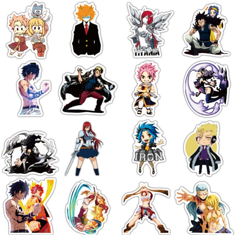 50 pieces of cartoon anime demon tail animation graffiti stickers, personalized DIY cartoon graffiti sticker toys for cars, motorcycles, trolleys and boxes