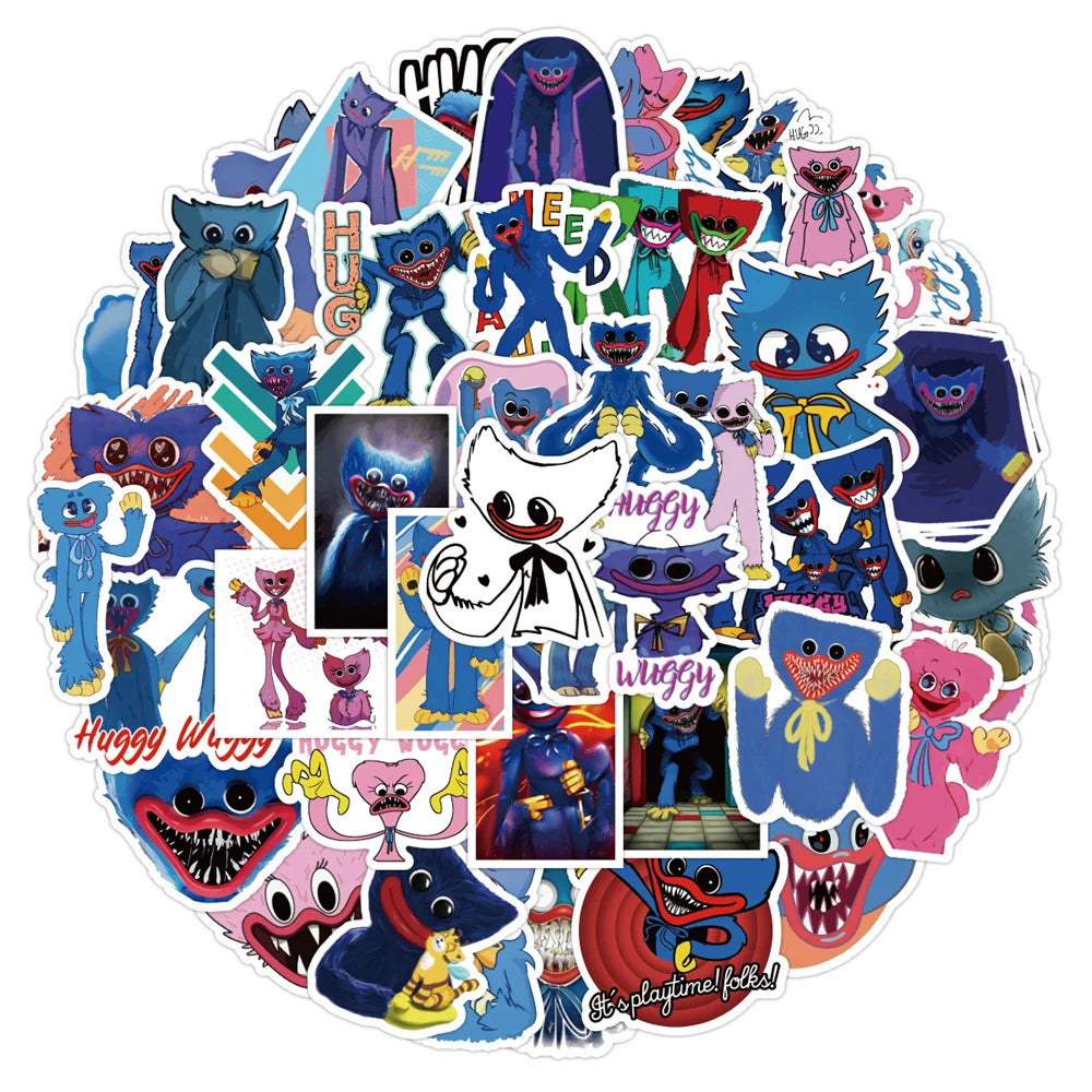 50PCS Popy Playtime Game Personalized Decoration Graffiti Waterproof Sticker Notebook Skateboard Water Cup Helmet