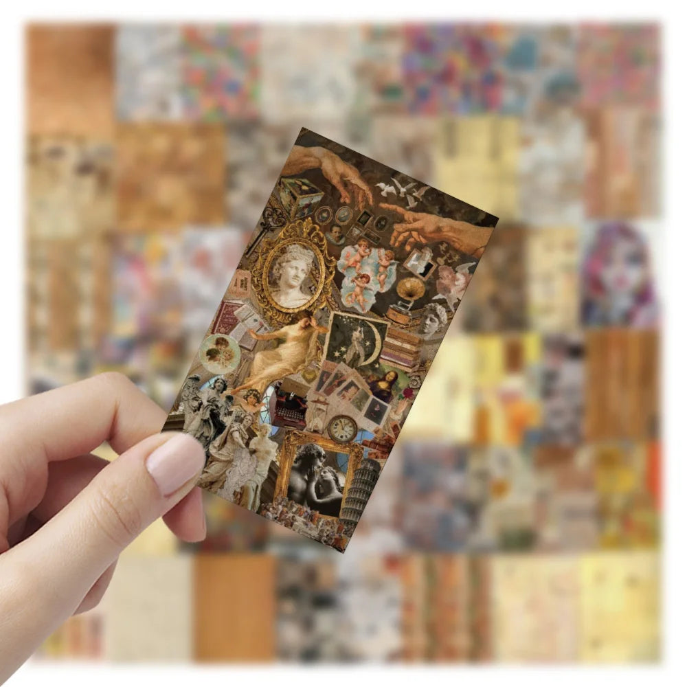54PCS Retro Art Aesthetic Pattern Sticker Decal Laptop Skateboard Suitcase Gift Toy Waterproof Sticker