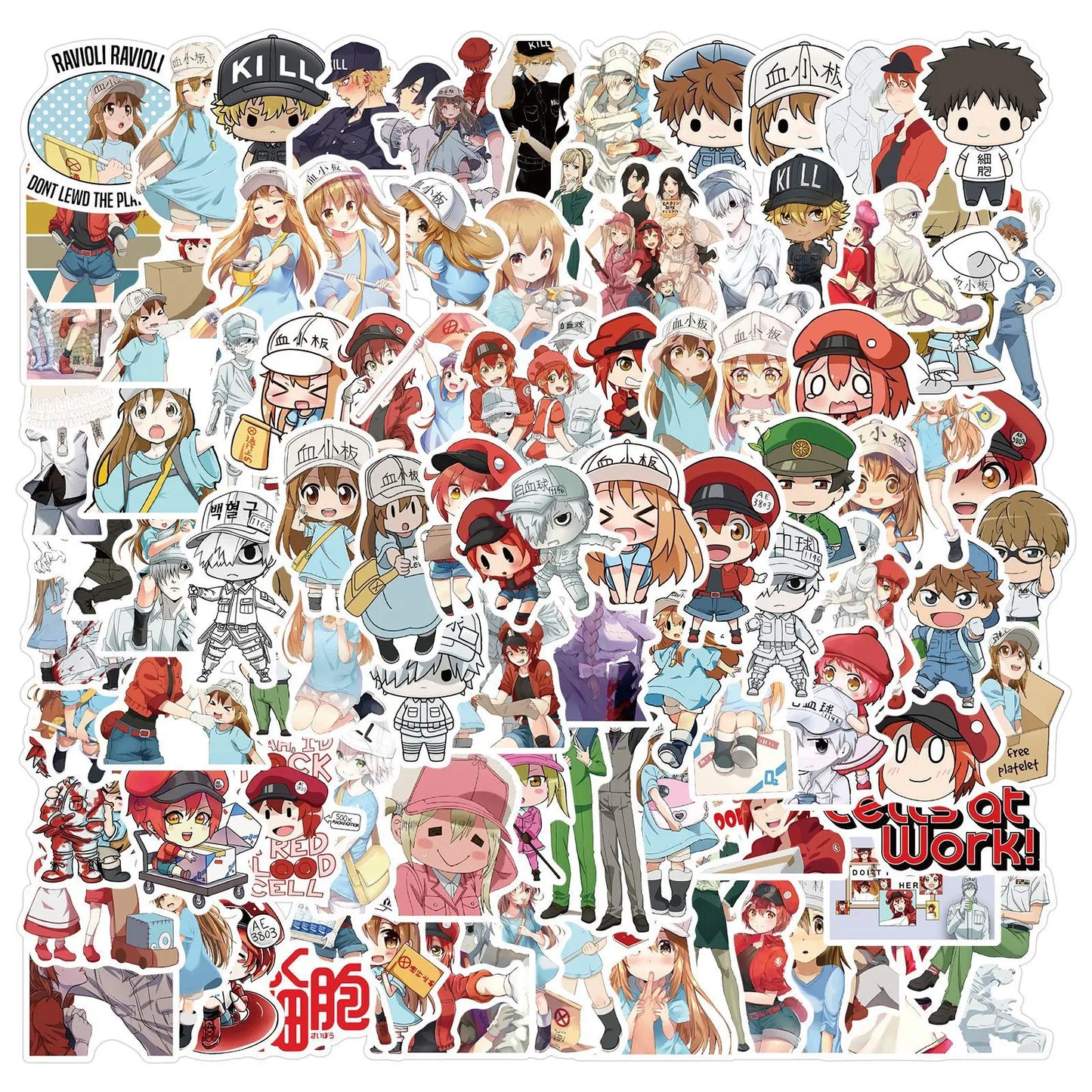 50PCS Animation Work Cell Cartoon Graffiti Waterproof Sticker Suitcase Notebook Skateboard Refrigerator Water Cup