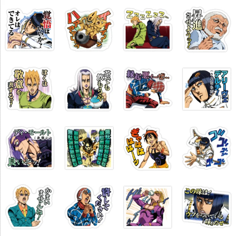 50PCS Bizarre Adventure Day Manshou Account Sticker Waterproof Notebook Water Cup Cartoon Decorative Toy