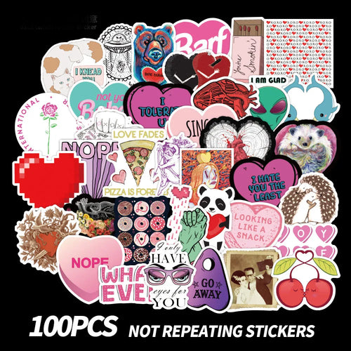 100PCS sweet and salty sweet and salty graffiti stickers, personalized creative decorative stickers, suitable for bags, cars, computers, water cups, fashionable and trendy toy stickers