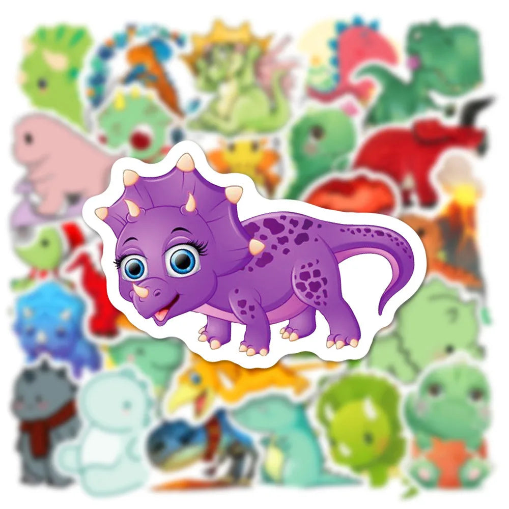 50PCS Cartoon Dinosaur Animal Graffiti Sticker Computer Notebook Bicycle Water Cup Trolley Case Skateboard Guitar
