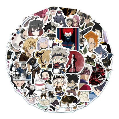 50OPCS Cartoon Black Clover Anime Graffiti Sticker Laptop Suitcase Waterproof Guitar Decoration Toy