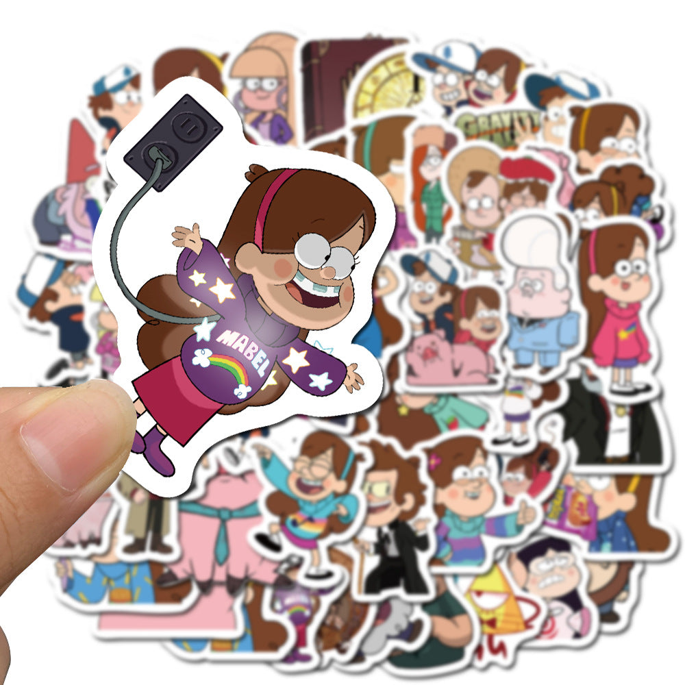 50PCS Adorable Cartoon Whimsical Town Characters Pattern Doodle Stickers Perfect for Suitcases, Laptops, Skateboards, Water Bottles, Pencil Cases Exquisite DIY Desktop Decorations & Journal Stickers