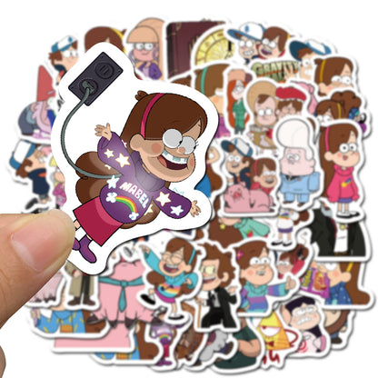 50PCS Adorable Cartoon Whimsical Town Characters Pattern Doodle Stickers Perfect for Suitcases, Laptops, Skateboards, Water Bottles, Pencil Cases Exquisite DIY Desktop Decorations & Journal Stickers
