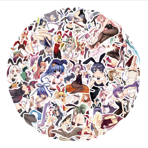 61PCS Kawaii Lolita Bunny Stickers - Cute Anime Decals for Planners, Laptops, Water Bottles & Japanese Pop Culture Gifts