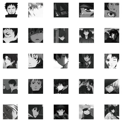 50PCS Gray Anime Male Character Creative DIY Sticker Sticker Scrapbook Skateboard Guitar Gift Aesthetic Sticker