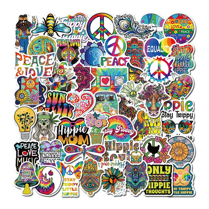 50PCS Hot Style Cartoon Hippie Hippie Graffiti Stickers Decorative Luggage Water Cup Waterproof Stickers
