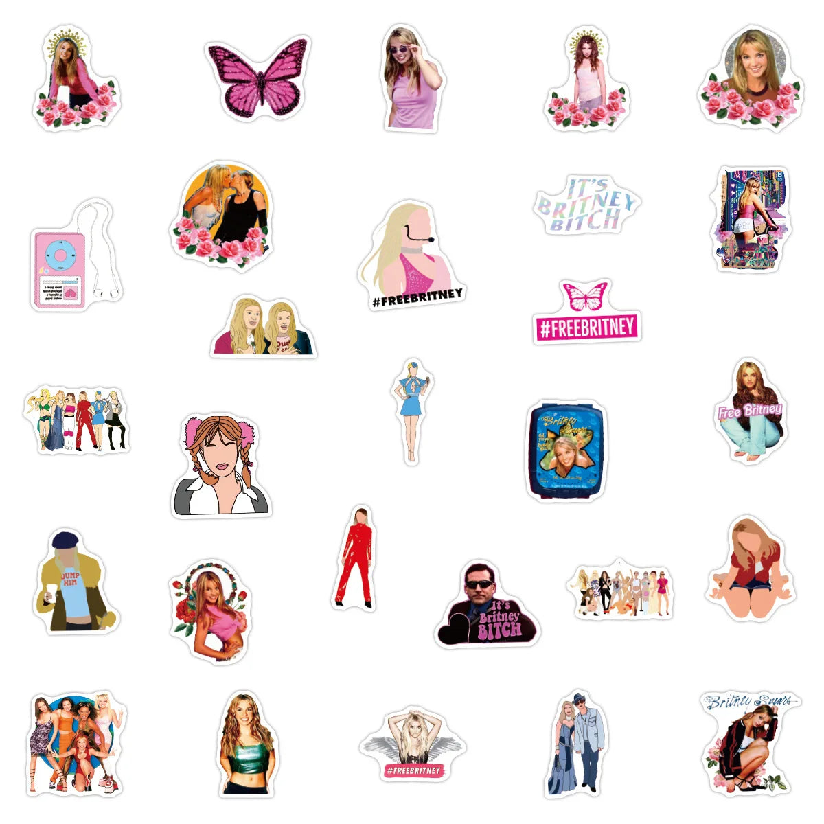 50pcs Star Britney Spears Graffiti Sticker DIY Suitcase Laptop Skateboard Car Motorcycle Star Sticker