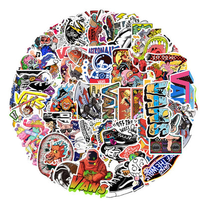52PCS Cool Skateboard Personality Graffiti Sticker DIY Laptop Skateboard Mobile Phone Decoration Gift Toy Sticker