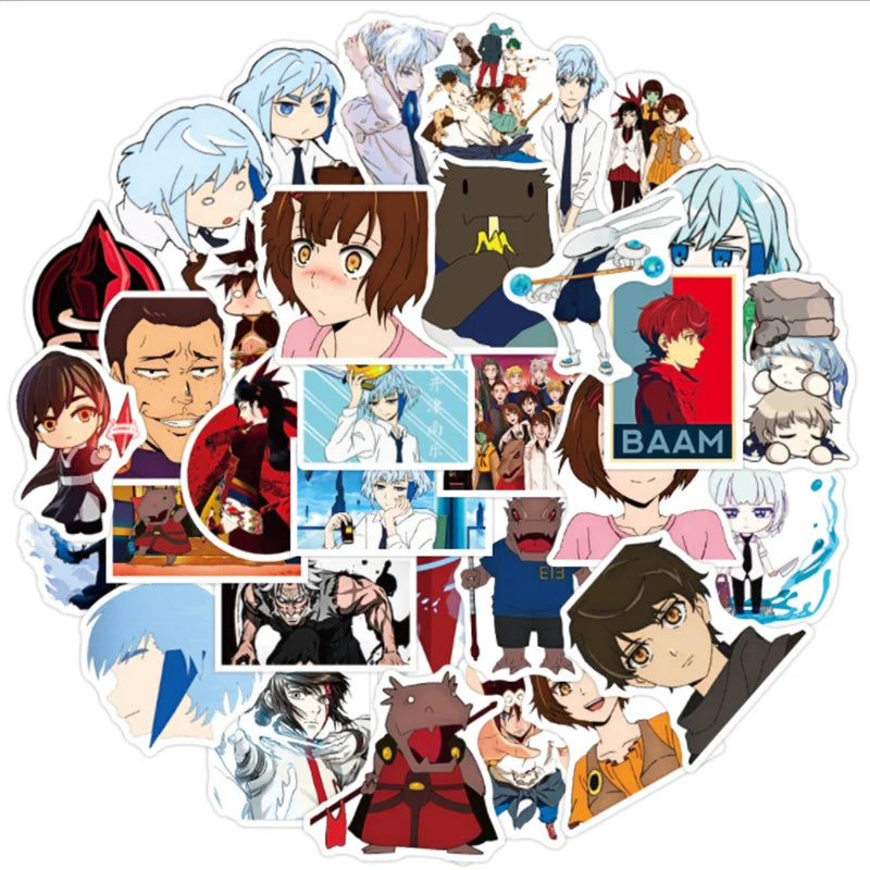 50 pieces of cartoon and anime character Tower of the Gods decorative style graffiti stickers, personalized, fashionable and creative DIY exquisite decorative decal cups, helmets, skateboard popular stickers
