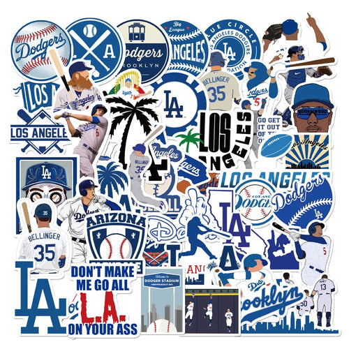 50PCS/Dodgers Series Baseball Sticker Laptop Guitar Motorcycle Luggage Skateboard Bike Waterproof Sticker