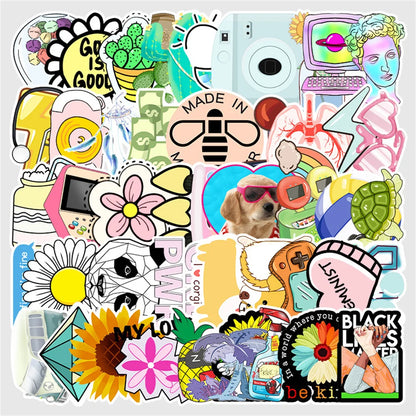 50PCS Graffiti Cartoon VSCO Wind Sticker Luggage Tablet Piano Waterproof Sticker Car Decoration Sticker