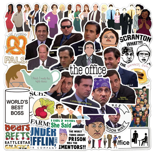 50PCS American Drama Office Graffiti Waterproof Sticker Suitcase Car Water Cup Guitar Refrigerator Stationery Box