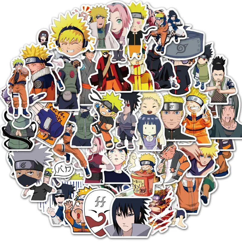 50PCS Japanese anime Naruto cartoon graffiti luggage laptop mobile phone personalized decoration stickers