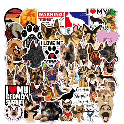 50PCS German Shepherd Graffiti Sticker Car Sticker Luggage Notebook Sticker Trolley Case Waterproof Sticker