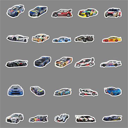 50 pieces of cool cartoon racing car graffiti stickers, personalized decorative suitcases, guitars, laptops, phone cases, waterproof stickers, toys