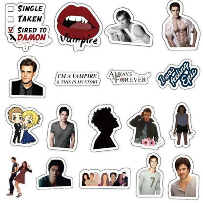 50PCS  Vampire Diaries character graffiti laptop luggage skateboard guitar waterproof sticker decoration