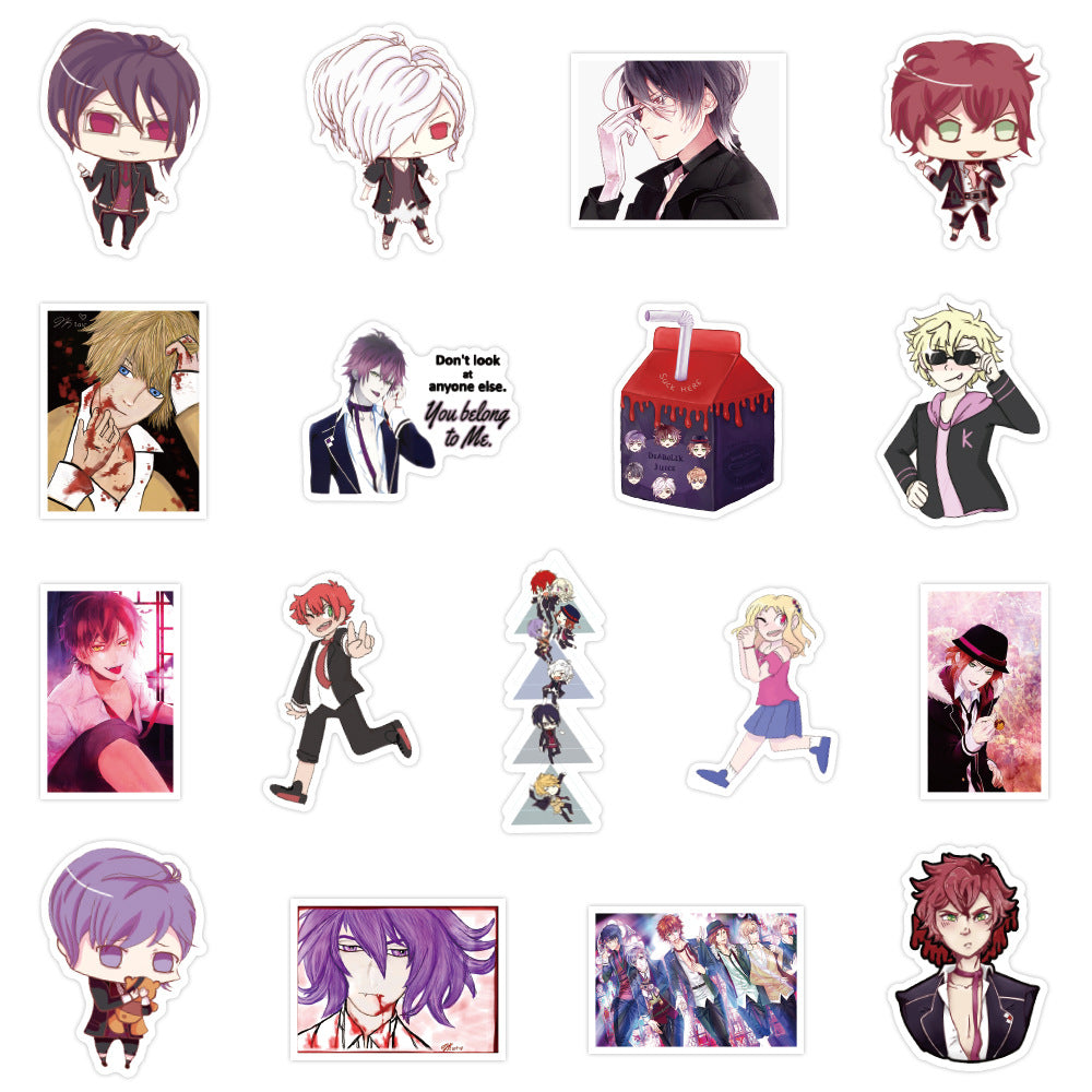 50PCS Zhang Devil Lovers DIABOLIK LOVERS Japanese Anime Graffiti Suitcase Notes Scooter Waterproof Sticker