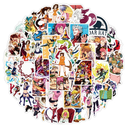 50PCS Animated Seven Deadly Sins Graffiti Laptop Guitar Motorcycle Luggage Skateboard Bike Waterproof Sticker