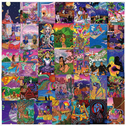 50 pieces of cartoon animation art oil painting cards, character decorative style graffiti stickers, personalized, fashionable, creative and trendy DIY exquisite decorative decal cups, helmets, skateboard popular sticker toys