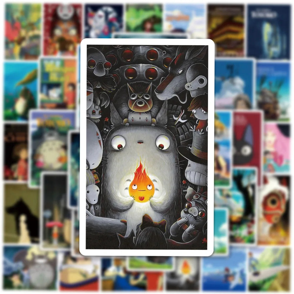 50PCS Animated Hayao Miyazaki Graffiti Notebook Mobile Phone Case Motorcycle Luggage Toy Cartoon Cute Sticker