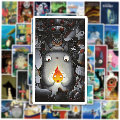 50PCS Animated Hayao Miyazaki Graffiti Notebook Mobile Phone Case Motorcycle Luggage Toy Cartoon Cute Sticker