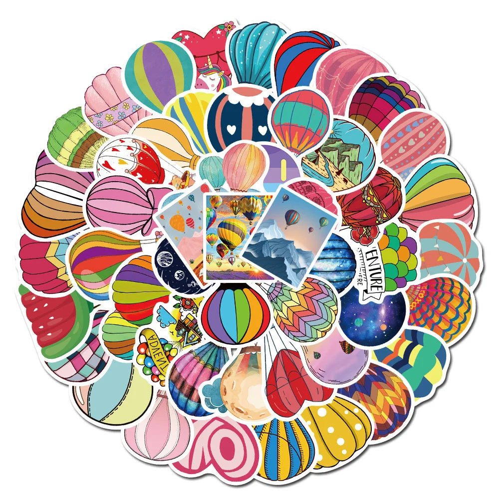 50PCS New Color Cartoon Balloon Graffiti Stickers Decorative Luggage Laptop Water Cup Waterproof Stickers