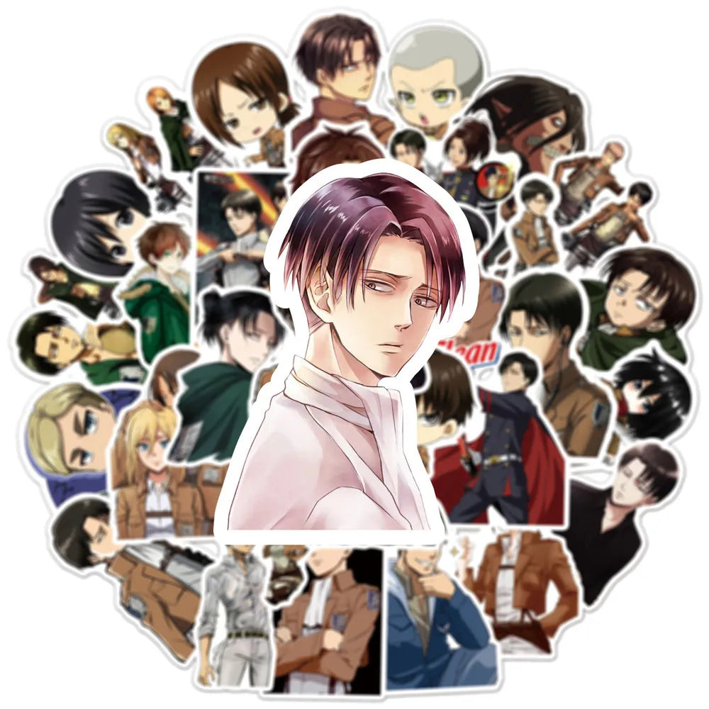 50PCS Anime Attacking Giant Graffiti Helmet Sticker Notebook Guitar Skateboard Mobile Toy Cartoon PVC Sticker