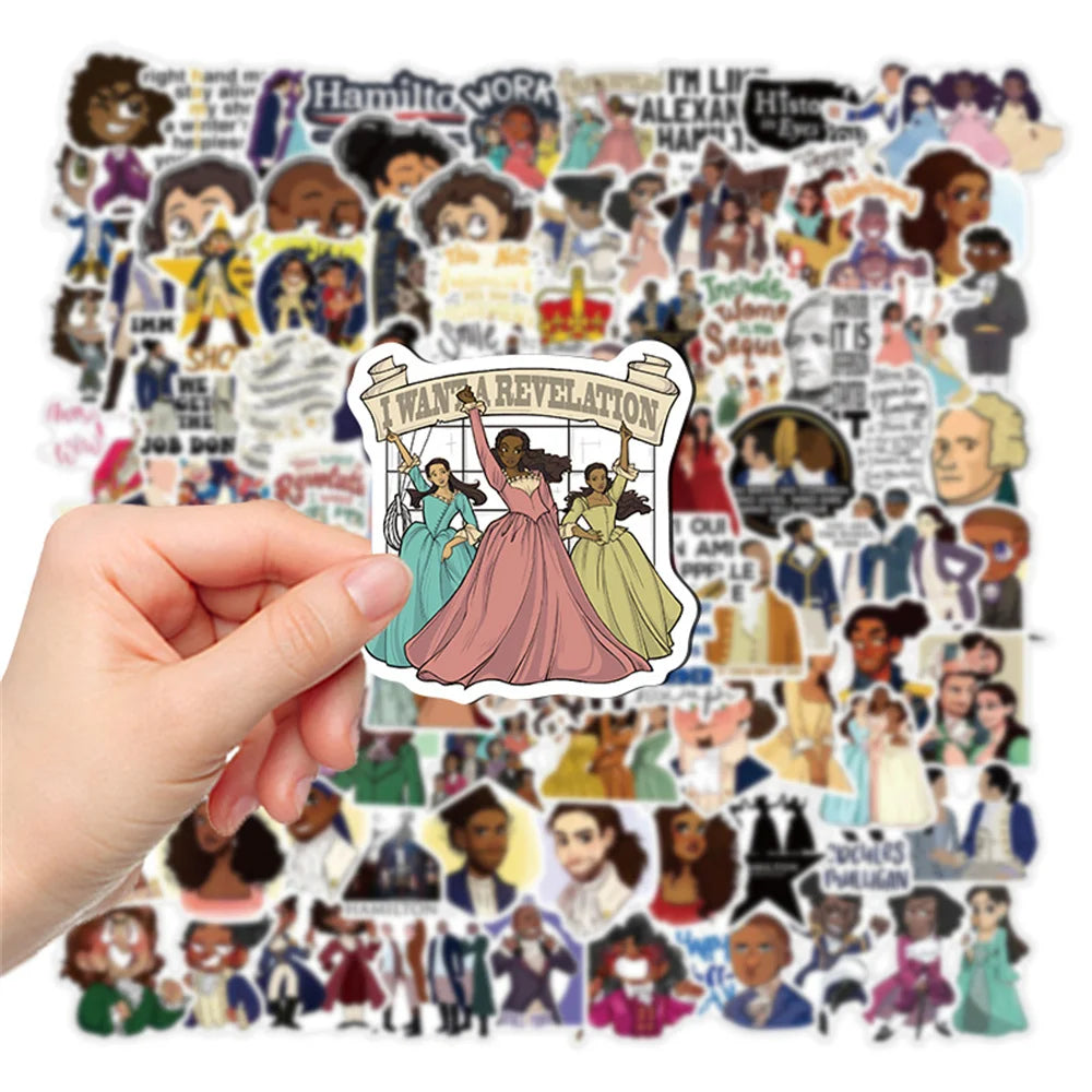 50PCS Hamilton Musical Graffiti Waterproof Sticker Suitcase Notebook Refrigerator Skateboard StationeryBox Helmet