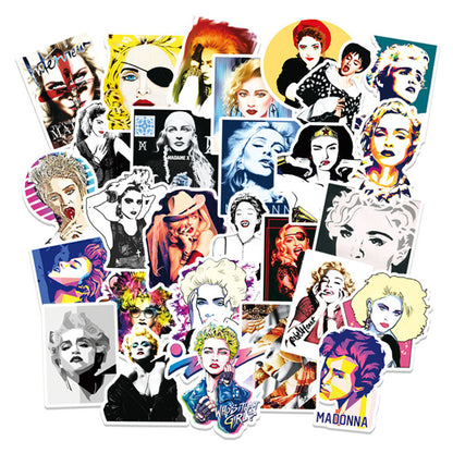 50 PCS Glamour Icon Stickers, Cute & Chic Celebrity Cartoon Doodles for Pop Culture Fans and Fashion Journals