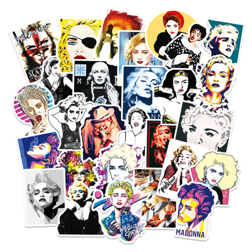 50 PCS Glamour Icon Stickers, Cute & Chic Celebrity Cartoon Doodles for Pop Culture Fans and Fashion Journals