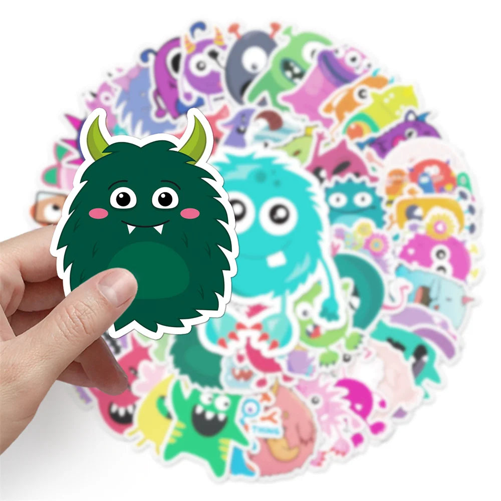 50PCS Little Monster Creative Cartoon Sticker Scooter Laptop Car Motorcycle Decorative Waterproof Sticker