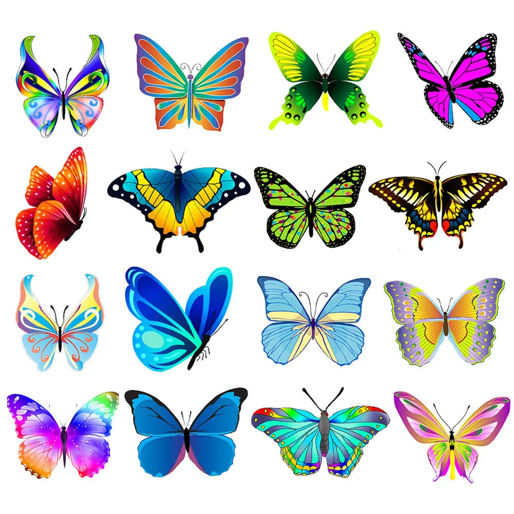 50PCS cartoon color symphony butterfly graffiti stickers, personalized DIY skateboard guitar graffiti diary suitcase decoration waterproof sticker toys