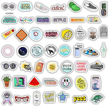 50PCS Cartoon Creative Shiny Girl Series Diary Graffiti Suitcase Skateboard Decoration Waterproof Sticker Toy