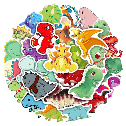 50PCS Cartoon Dinosaur Animal Graffiti Sticker Computer Notebook Bicycle Water Cup Trolley Case Skateboard Guitar