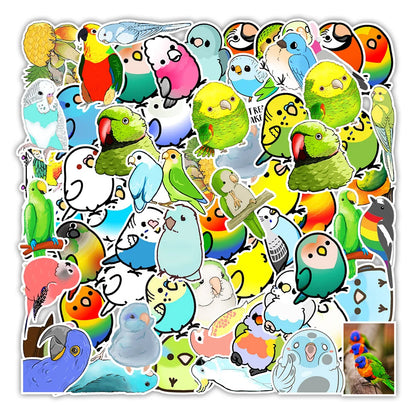 50PCS Color Bird Graffiti Stickers Mobile Phone Water Cup Computer Cartoon Creative Stickers