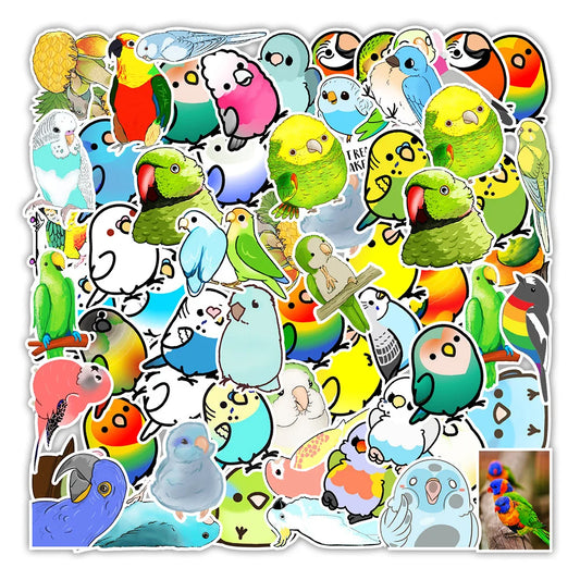 50PCS Color Bird Graffiti Stickers Mobile Phone Water Cup Computer Cartoon Creative Stickers