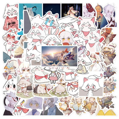 50PCS Cartoon Game Light Meets Meow Mushroom Personalized Decoration Graffiti Waterproof Sticker Notebook Helmet